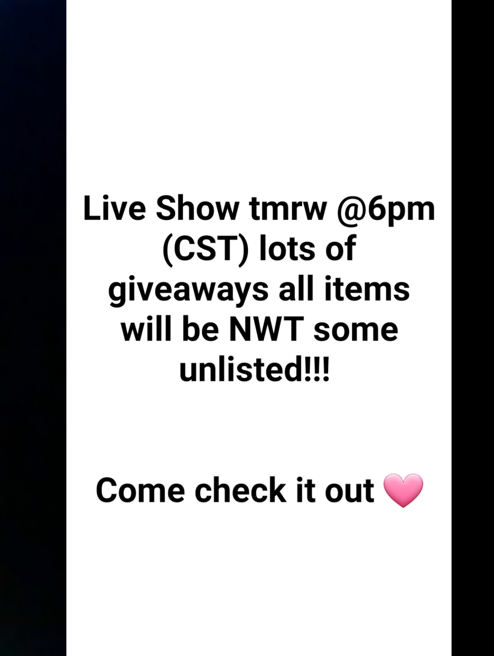 Live Show Announcement